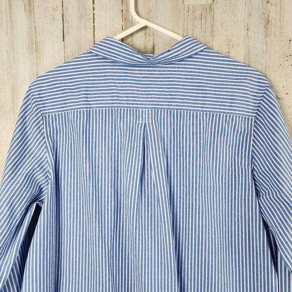 Jeans by Buffalo Striped Floral Button-Down Shirt Blue Red Size Large - Picture 8 of 9